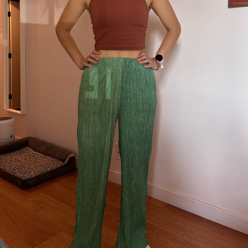 Green Wide Leg Pants